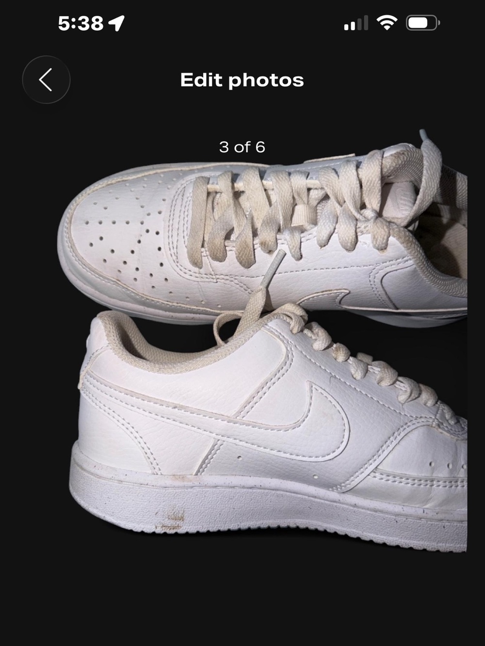 Nike All-White Low-Top Leather Sneakers